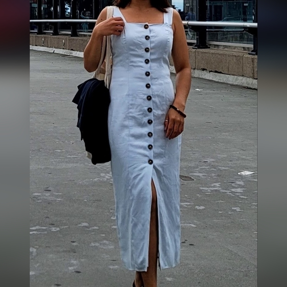 The East Order A line button down midi dress